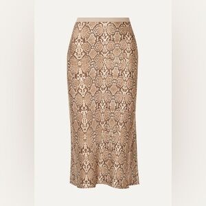 Anine Bing 100% Silk Snake Midi Skirt